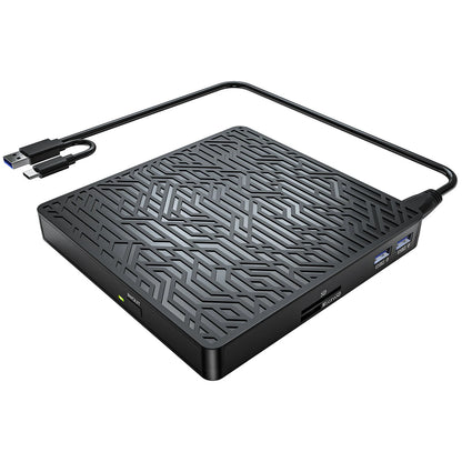 External CD DVD Drive USB 3.0 Type-C CD DVD Writer With SD/TF USB Slots Optical Drive CD DVD Drives For Mac Laptop