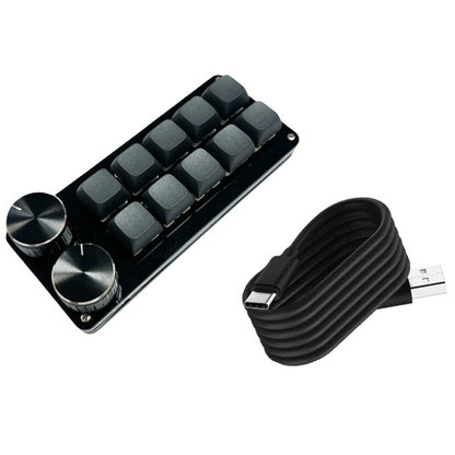 9/10/12/15 Keys Type-C Wired Mechanical Keypad with Dual Knobs Hot Swap Customized PC Gaming Keyboard for Office Computer Macro Design