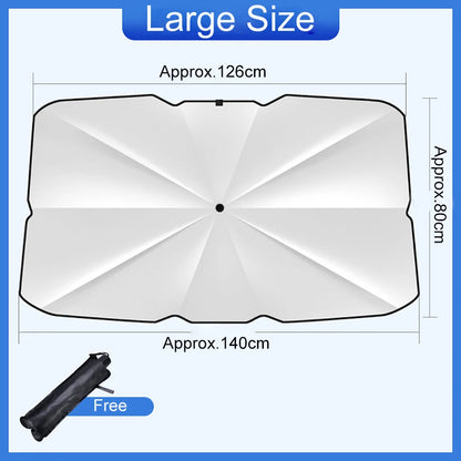 Car Windshield Shade Umbrella - Foldable Car Umbrella Sunshade Cover UV Block Car Front Window Heat Insulation