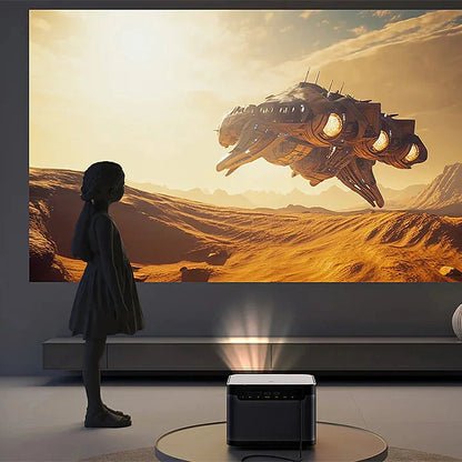 [EU Direct] Dangbei Mars Pro 2 ALPD Laser Projector 2450 ISO Lumens Native 4K Licensed Netflix Google TV Active 3D HDR10+ Wifi Home Theater Dolby Audio Built-in Dual 12W Speakers  Smart Home Theater Projector with Remote Control Beamer