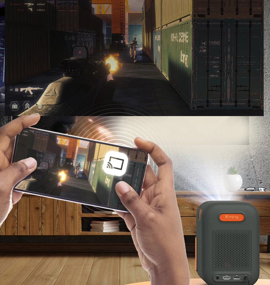 Formovie Xming Episode One Google TV Projector Certified Netflix Full HD Automatic Correction & Focus Cinematic 120-inch Screen BT5.0 5G-WIFI Mini Outdoor Movie