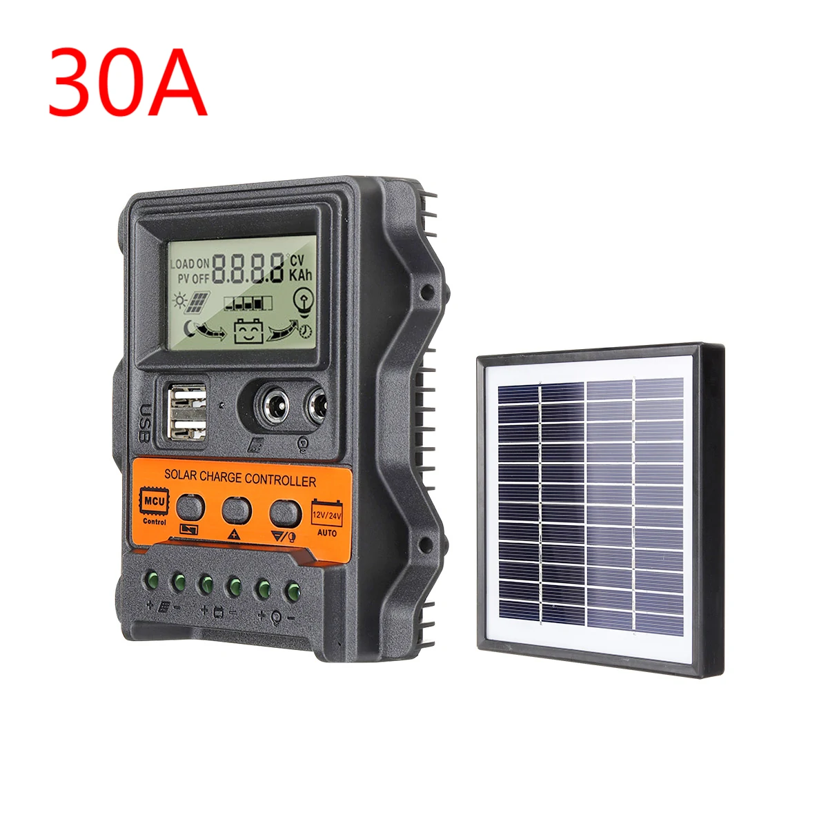 LCD Display 12V/24V 10A/20A/30A Input Solar Charge Controller Auto Parameter Adjustable MPPT Solar Panel Regulator Purism