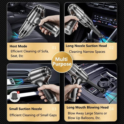 Handheld Vacuum Cleaner 120W 9000Pa Suction 40mins Working Time Portable Car Vacuum Cleaner with Multiple Nozzles for Car Home Office Cleaning