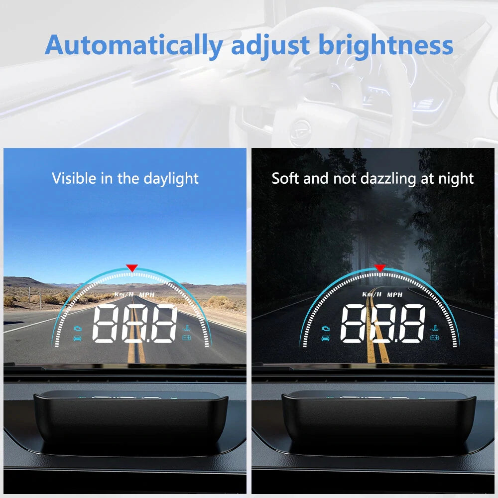Geyiren M8 OBD2 HUD Head-up Display Car Digital Speedometer Smart System Speed Mileage Water Temp RPM Projector for Car Glass