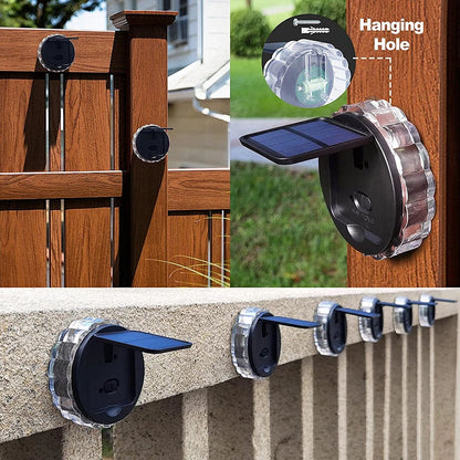 Solar Wall Light Outdoor Garden Deck Round Petal Fence Light 8 Modes Glowing Garden Light Remote Control