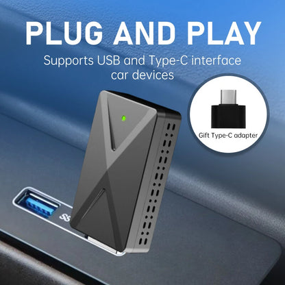 BABAOLONG 2 in 1 CarPlay Android Auto Adapter Wireless Conversion USB Type-C Plug and Play Dual System Stable Connection 5.8GHz WiFi