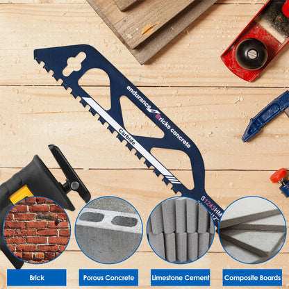 12 Inch 18 Inch Tungsten Carbide Alloy Reciprocating Saw Blade for for Hollow Cement Brick / Porous Concrete / Fiber Cement / Cutting Wood / PVC Tube