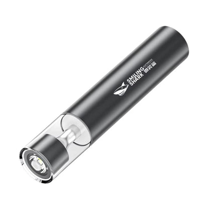 Smiling Shark 2in1 Strong Flashlight Multi-color Mood Light USB Rechargeable Built in Battery Multi Functional LED Torch, Portable For Outdoor Night Riding Camping Fishing Walking