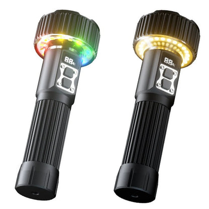 Ultra Bright Aluminum Alloy Flashlight With COB Atmosphere Light Long Endurance Fast USB Rechargeable Portable Light for Outdoor Camping