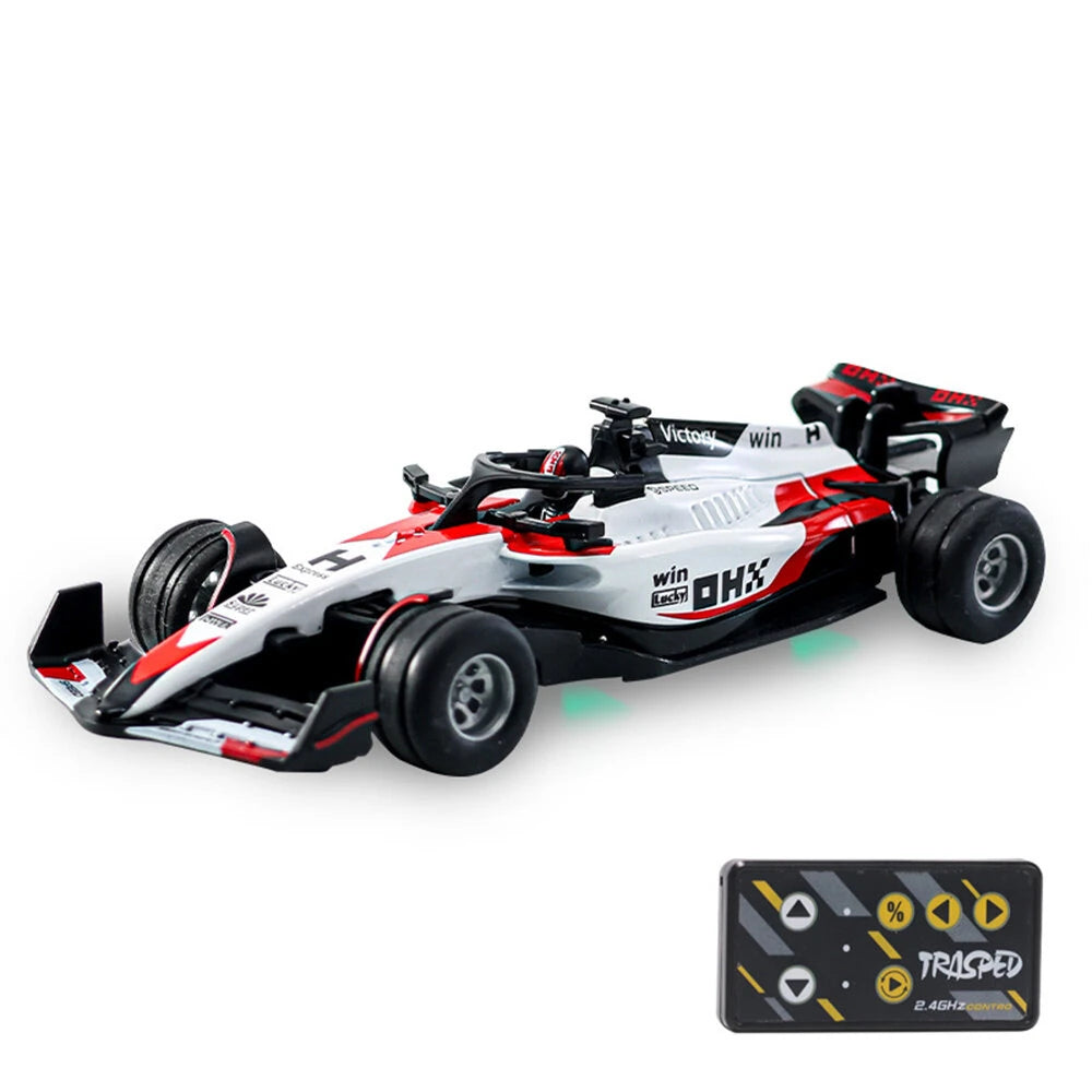 TRASPED HG4-234 RTR 1/64 2.4G Mini RC Car F1 Formula Racing Alloy Shell Three Speed Support App Remote Control LED Light Highly Simulated Classic Desktop Vehicles Models Toys Collection Gift for Children
