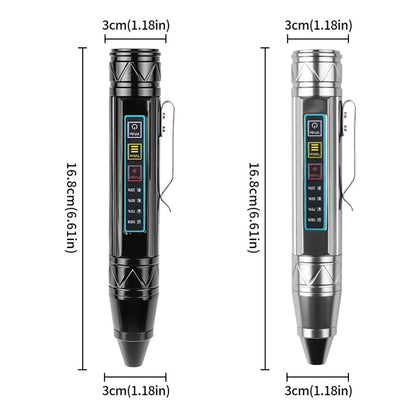 Bikight 4 LED Light Sources Pen Shape Flashlight 365nm+395nm+Yellow+White USB Rechargeable Money Pet Urine Ore Cat Fluorescent Marker Check UV Light Camping Light Inspection Light