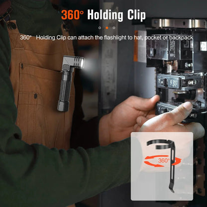 Nicron L74 Mini Tiny 400 Lumens Tactical EDC Flashlight L-shape LED Torch Rechargeable with Magnet 90 Degree IP65 Waterproof Led Pocket Light