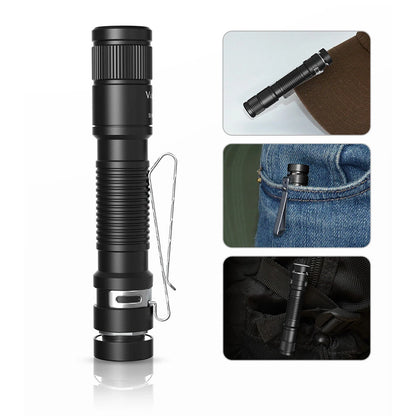 Vastlite i7 545 Lumens Compact EDC Flashlight LED Clip Light Megnetic Maintenance Lamp Type-C Rechargeable Mini LED Torch Outdoor Portable Mini Pocket Light Clip-on Light