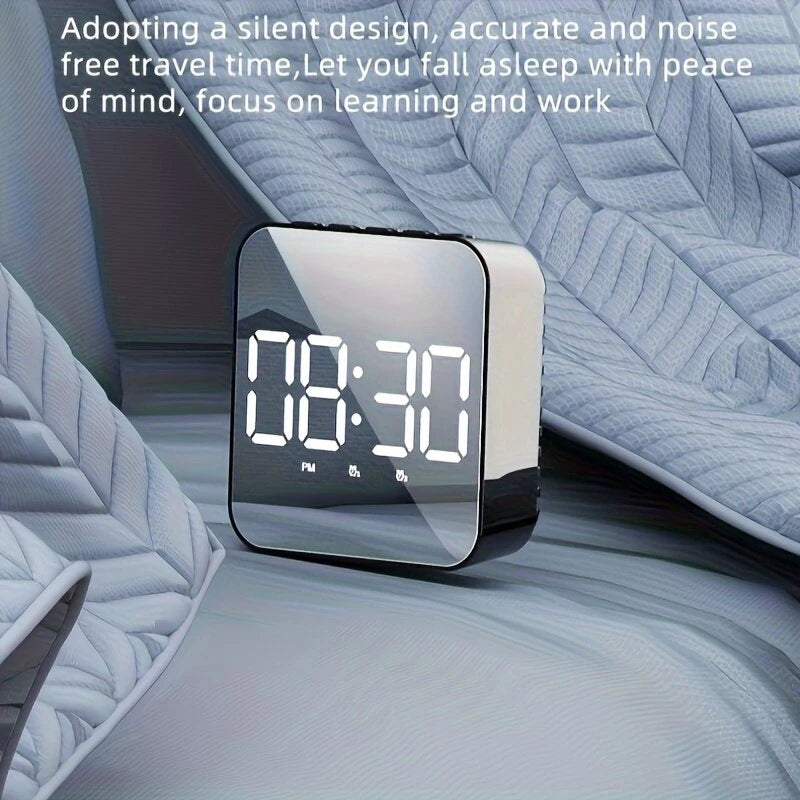 LED Clock Student Alarm Clock Plug-In Dual-Purpose Large Screen Display Digital Clock Voice-Controlled Temperature Clock