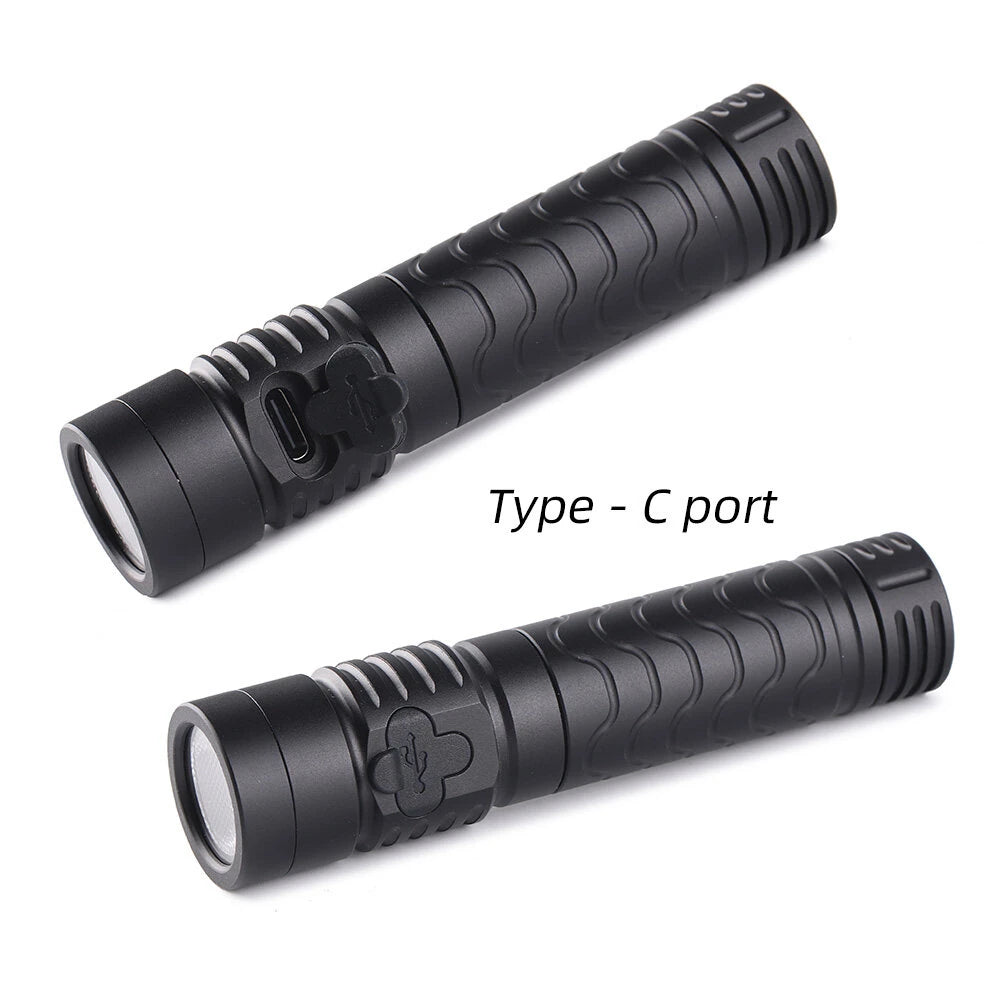 Convoy T7 TIR Lens Strong Floodlight Tactical Flashlight AA 14500 Battery 4Modes EDC Portable Mini LED Torch Type-C USB Rechargeable Tail Magnetic Attraction Maintenance Work Lamp Outdoor Camping Tent Light