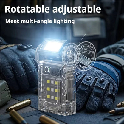 Multifunctional Work Light USB-C Rechargeable Outdoor Tourch Portable COB+LED Powerful Flashlight for Camping Fishing Walking