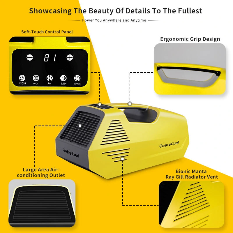 Enjoy Cool 2380BT Car Air Conditioner Small Mobile Mini Portable Air Conditioner for Outdoor Tent Camping Home