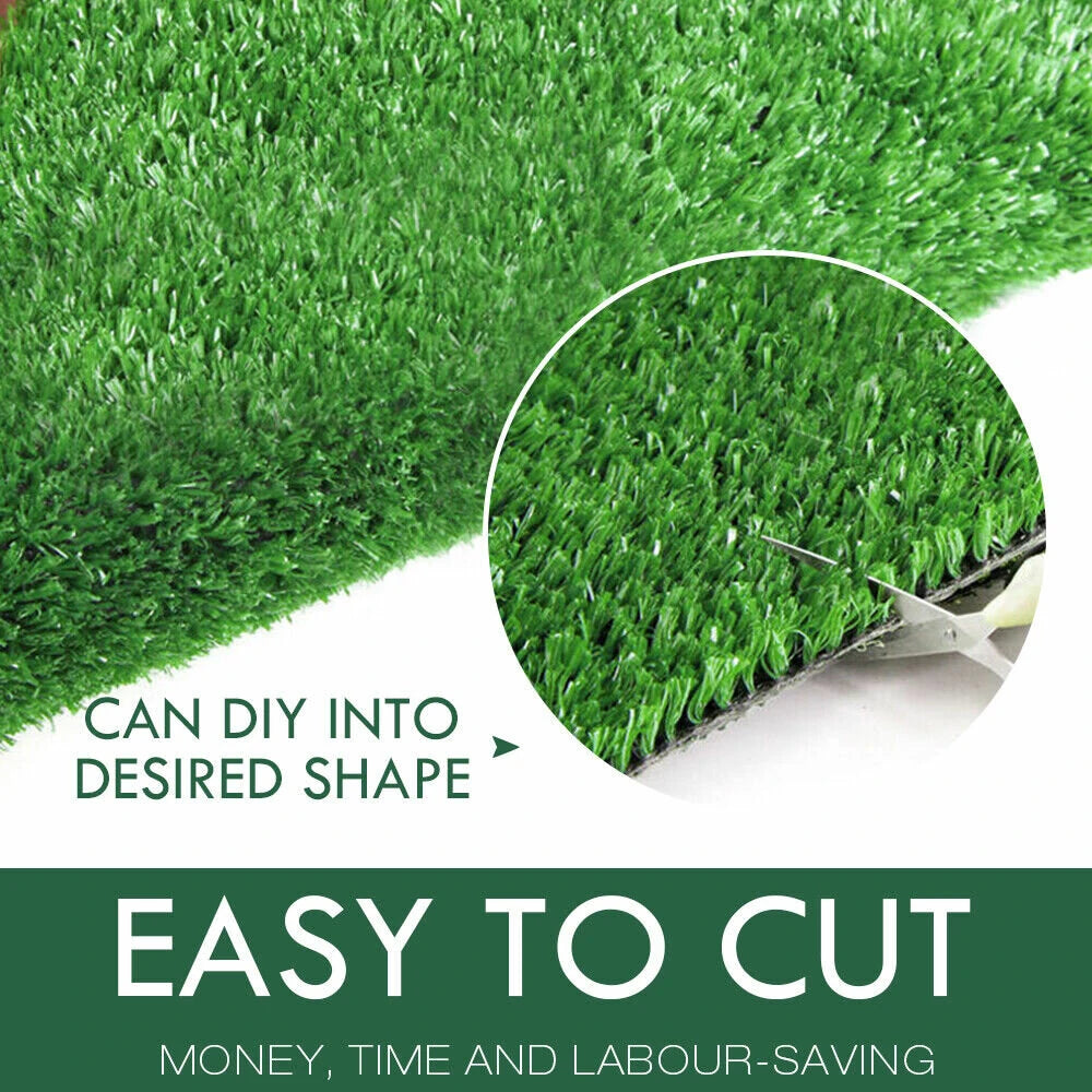 Premium Quality UV Resistant Artificial Grass Mat 15mm Thick Fire Retardant PP+PE Material Easy Clean Cut to Fit Indoor Outdoor Use Durable Lawn Decoration Green