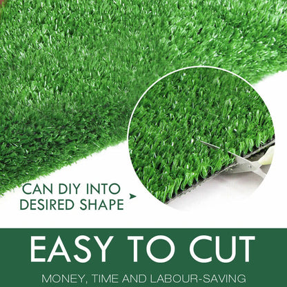 Premium Quality UV Resistant Artificial Grass Mat 15mm Thick Fire Retardant PP+PE Material Easy Clean Cut to Fit Indoor Outdoor Use Durable Lawn Decoration Green