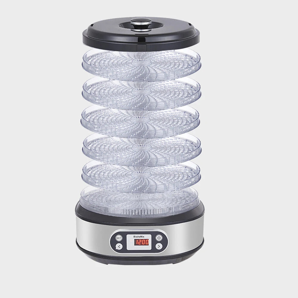 [EU Direct] BioloMix 6 Trays Food Dehydrator Fruits Dryer with Digital LED Display For Jerky, Herbs, Meat,Vegetable