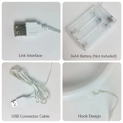 Halloween Bat Moon Neon Sign LED Light USB or Battery Powered IP42 Waterproof Festive Wall and Table Decor