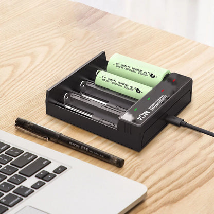 3.7V-4.2V LED Power Indicator TC/CC/CV 3Modes USB Rechargeable 4Slots Lithium Battery Charger 18650/26650/21700 Battery Charger
