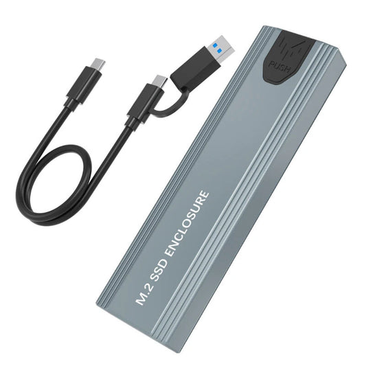 Rocketek ME912 M.2 NVMe SATA SSD Enclosure Dual Protocol USB3.1 Gen2 10Gbps Fast Data Transfer Aluminum Alloy Heat Dissipation Tool Free Portable SSD Case