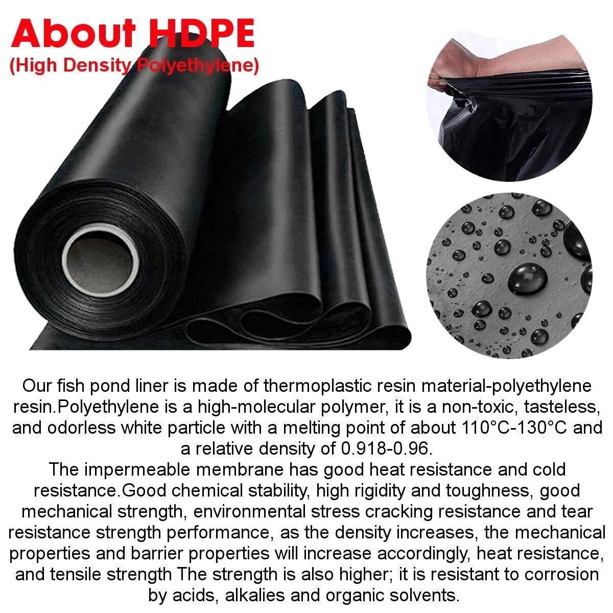 1.5X3M HDPE Pond Liner Heavy Duty Landscaping Garden Pool Cover Waterfall Liner Cloth