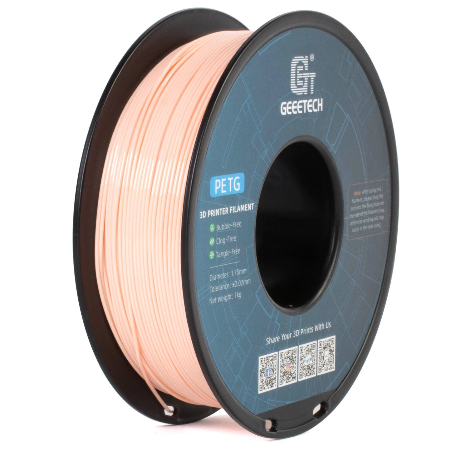 [EU/UK Direct]Geeetech PETG 3D Printer Filament 1.75mm 1kg/roll High Accuracy Clog-Free Bubble-Free Vacuum Sealed Compatible with FDM Printers
