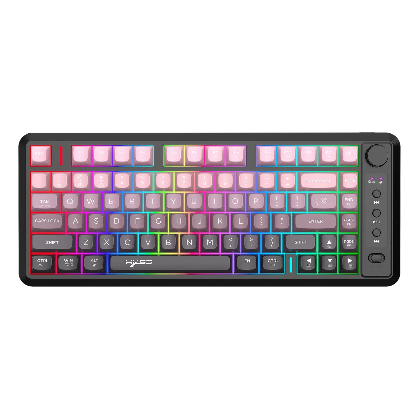 HXSJ L400 Three Mode Wireless Gaming Keyboard 81 Keys Ergonomic RGB Backlight Membrane 2000mAh Battery Gradient Keycaps Gamer Keyboards