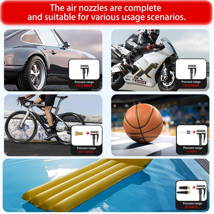 TUERBB T-N1 7000A Peak Car Jump Starter with 88W Air Compressor 150PSI Tire Inflator Type C Port Power Bank for Cars Trucks Motorcycles