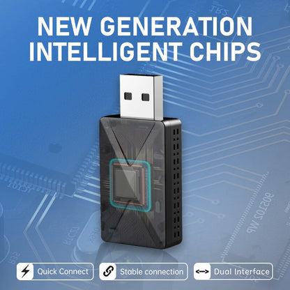 BABAOLONG 2 in 1 CarPlay Android Auto Adapter Wireless Conversion USB Type-C Plug and Play Dual System Stable Connection 5.8GHz WiFi