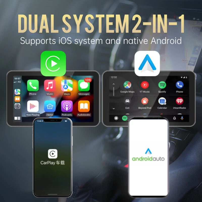 BABAOLONG 2 in 1 CarPlay Android Auto Adapter Wireless Conversion USB Type-C Plug and Play Dual System Stable Connection 5.8GHz WiFi