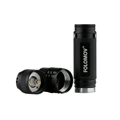 Folomov 18650S 900LM 167m Compact EDC Flashlight Come with 18650 Battery USB Rechargeable Mini LED Torch 9 Modes For Outdoor Camping Hiking Hunting