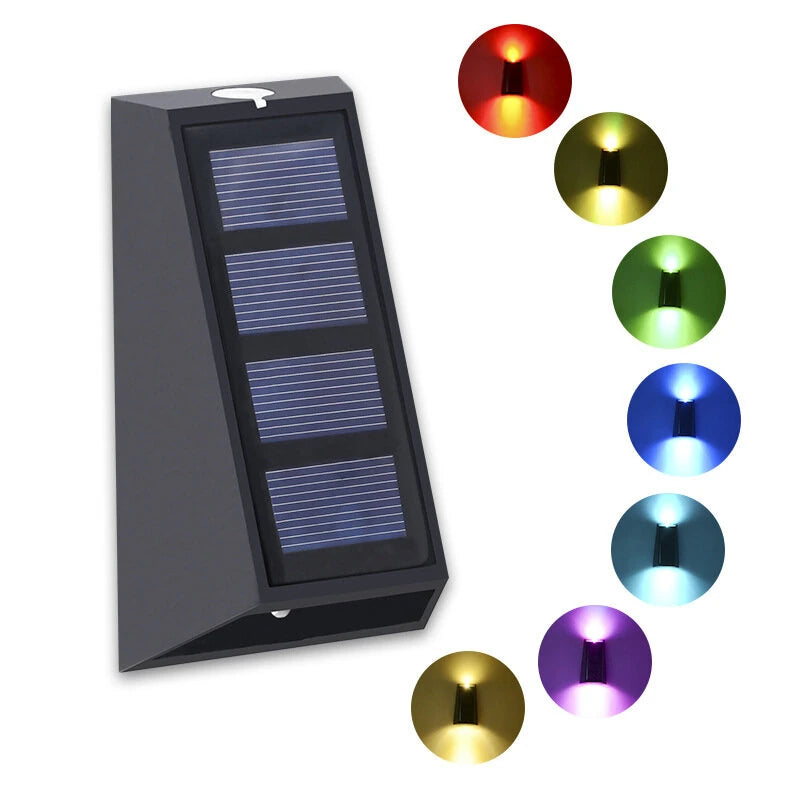 Solar Wall Light Outdoor Garden Deck Round Petal Fence Light 8 Modes Glowing Garden Light Remote Control