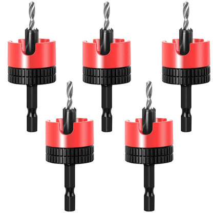 5PCS Countersink Drill Bit Set High Quality Steel Adjustable Depth Stop Hex Shank Varied Sizes 2.8 to 4x8mm Woodworking Tools