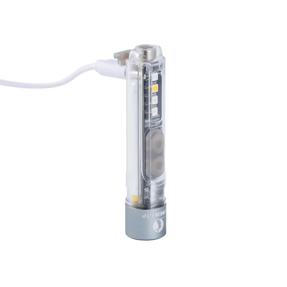 Lumintop Black Cat 400LM 90M LED Keychain Flashlight with Magnetic Base USB Rechargeable Super Bright Portable Mini Torch for Camping and Outdoor Activities