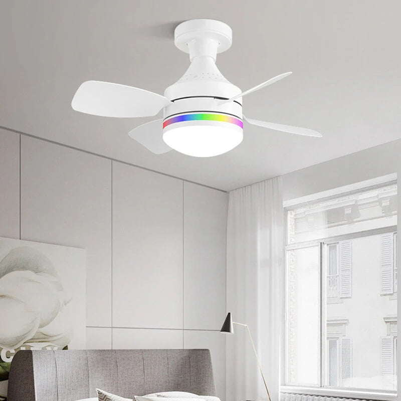 LED E27 Ceiling Fan Light Dimmable with Remote Control 3-Speed RGB Mood Lighting 3 Color Temperature Quiet Operation