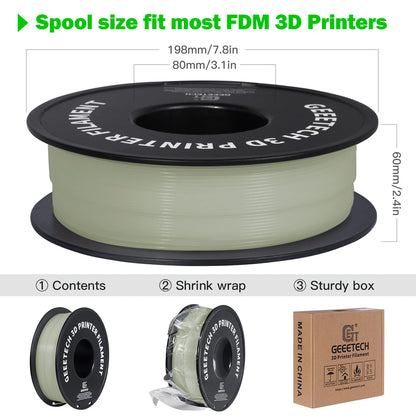[EU Direct]Geeetech Glow PLA Green 1.75mm 1kg Glow in dark Green for 3D Printing Night Light Luminous Color 3D Printer Filament