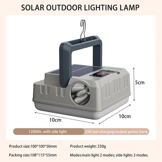 Solar Camping Lantern Flashlights USB Rechargeable Hanging Power Bank Waterproof Lights for Camping Hurricanes Emergency Power Outages Indoor Outdoor