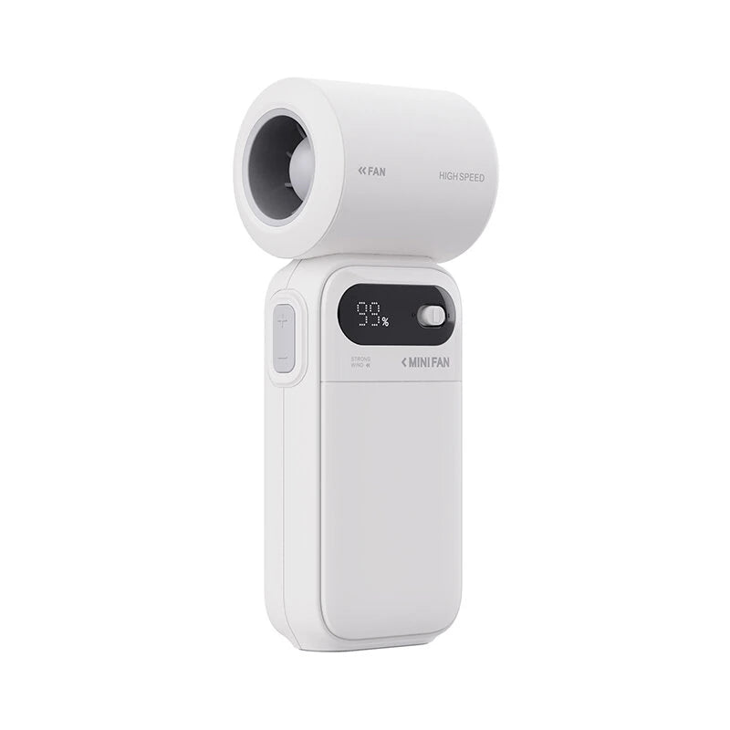 5-blade 100 Speed Handheld Turbine Electric Fan High Speed Outdoor Cooling High Wind Power Turbo Fan Small Fan Portable Smart Display Mini Fan