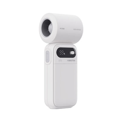 5-blade 100 Speed Handheld Turbine Electric Fan High Speed Outdoor Cooling High Wind Power Turbo Fan Small Fan Portable Smart Display Mini Fan