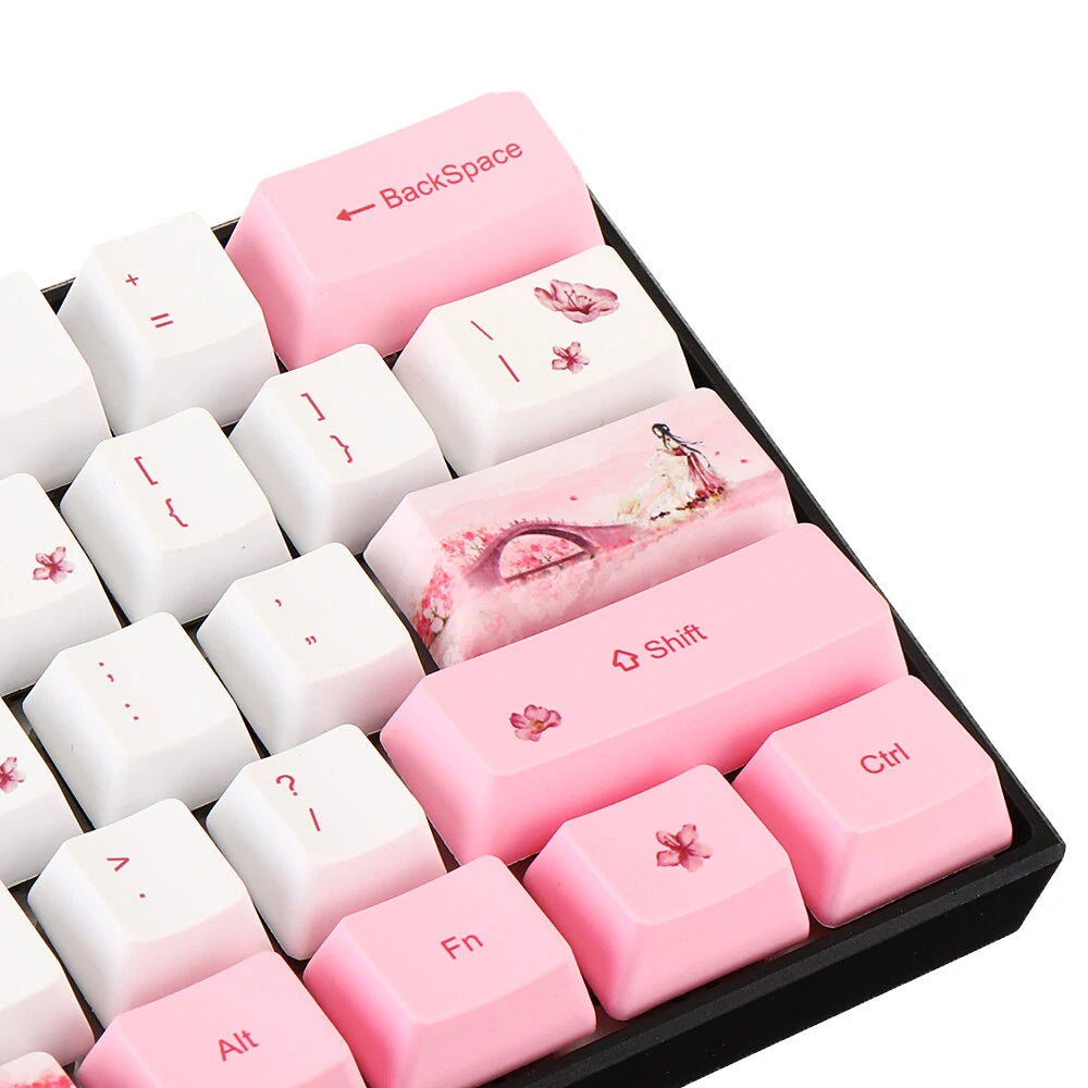 72 Keys Young Girl PBT Keycap Set OEM Profile Sublimation Custom Keycaps for Mechanical Keyboards