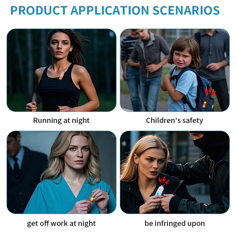 AF-2006 Self Protection Personal Alarm LED Keychain Flashlight 130dB Loud Siren with Illumination/Flash Light for Running Cycling Night Jogging Outdoor Activities Security Keychain