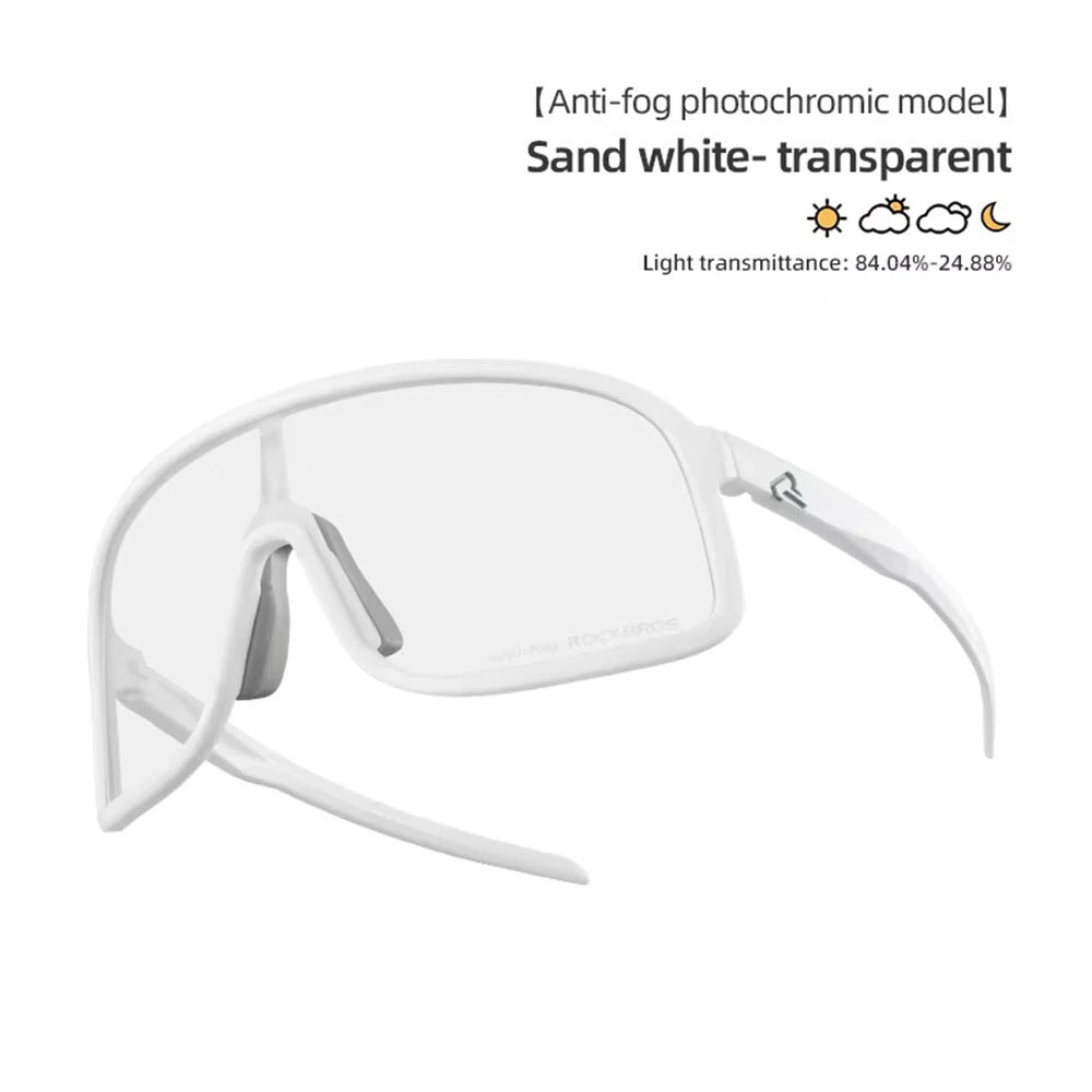 ROCKBROS SP350 Photochromic Cycling Goggles Anti-Fog HD Large-frame Lens Outdoor Sports UV400 Protection Sunglasses