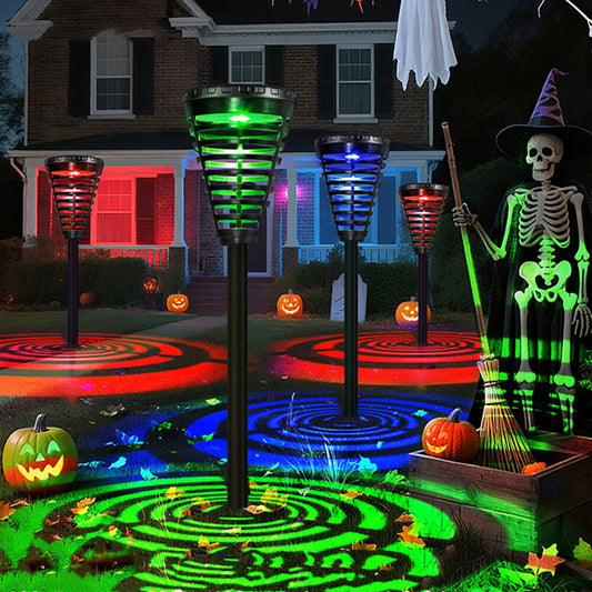 Elfeland Solar-Powered Outdoor Sensor Halloween Festival Decorative Atmosphere Lights, Outdoor Waterproof Solar Garden Light