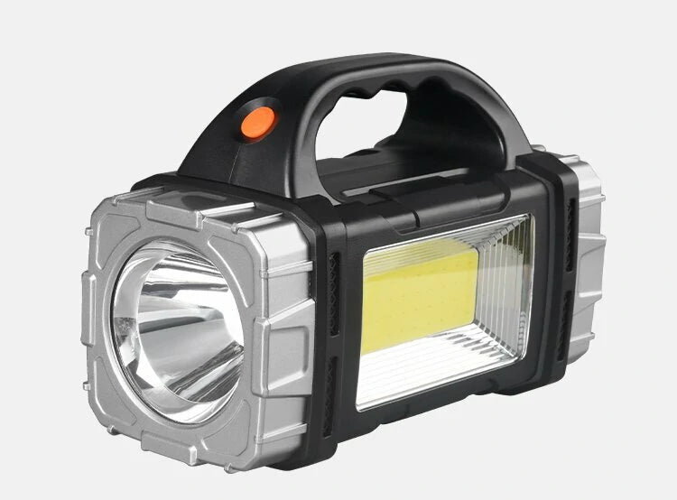 Solar Charging Powerful Spotlight With Strong Light Outdoor LED Flashlight Large Capacity Lithium Battery With Power Bank Function Portable Rechargeable Lamp Searchlight