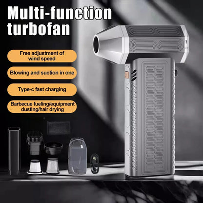 130000RPM  2 In 1 Mini Blower Fan Turbo Jet Fan Brushless Motor Handheld Duct Fan Electric Air Duster Speed Adjustable Cordless Jet Dry Air Blower