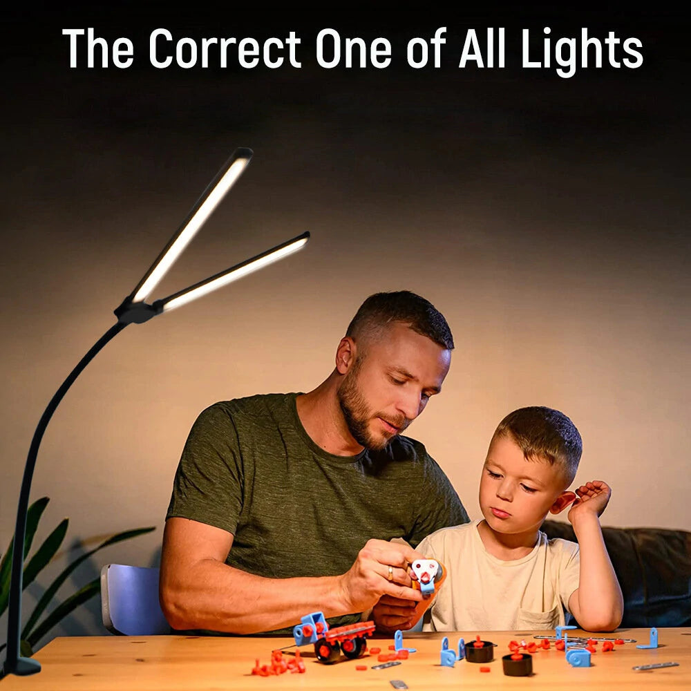 LED Desk Lamp 10 Brightness Levels Dimmable 3 Color Temperatures Eye Protection Study Work Reading Lamp Eye-friendly Computer Monitor Table Night Light