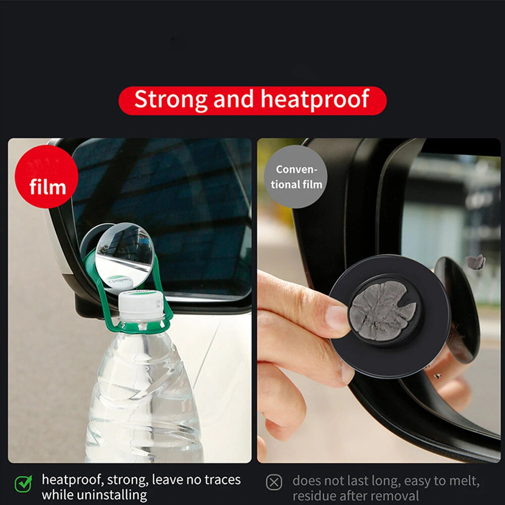 Baseus 2Pcs Car Mirror HD Convex Mirror Blind Spot Auto Rearview Mirror 360 Degree Wide Angle Parking Rimless Mirrors